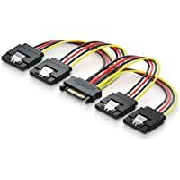 deleyCON 0-15m S-ATA Adaptador de Alimentación en Y - de 1x SATA Hembra a 4X SATA Macho - Cable de Alimentación Interno…